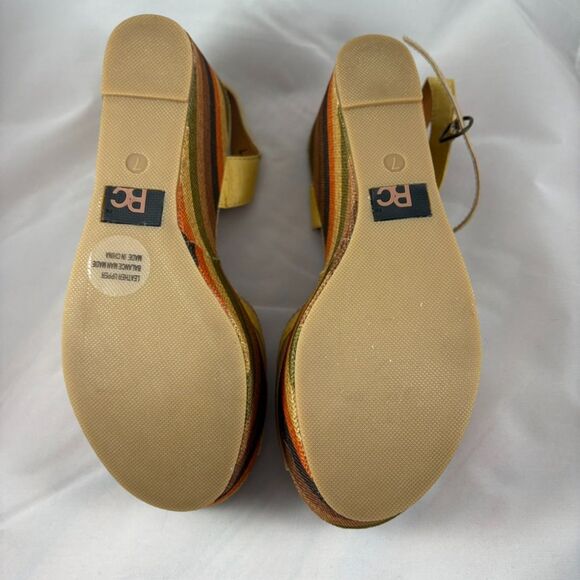 CL BY LAUNDRY Size 7 Multicolor Striped Wedge Platform Retro Heels - Picture 6 of 8